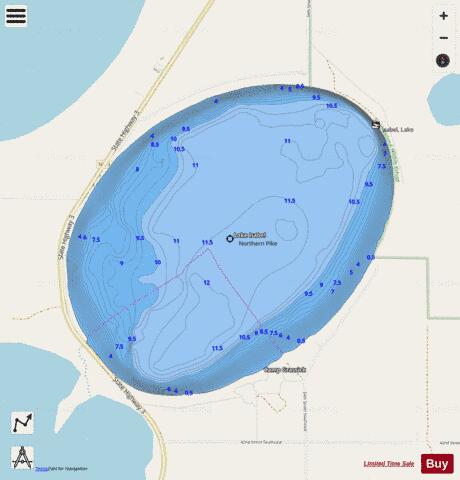 Isabel, Lake depth contour Map - i-Boating App - Streets