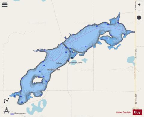 Josephine, Lake depth contour Map - i-Boating App - Streets