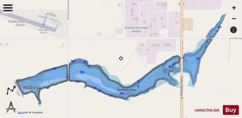 Stanley Reservoir depth contour Map - i-Boating App - Streets