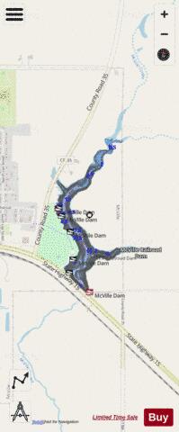 McVille Dam depth contour Map - i-Boating App - Streets