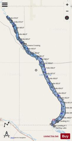 Darling, Lake depth contour Map - i-Boating App - Streets