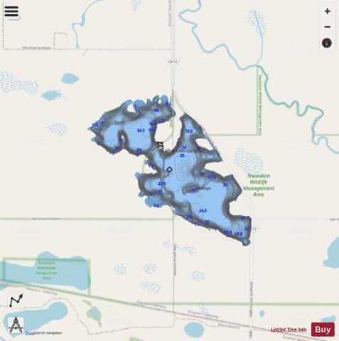 Alkali Lake (Sargent) depth contour Map - i-Boating App - Streets