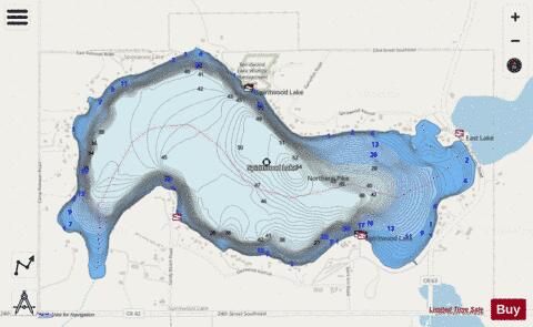 Spiritwood Lake depth contour Map - i-Boating App - Streets