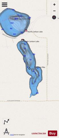 South Carlson Lake depth contour Map - i-Boating App - Streets