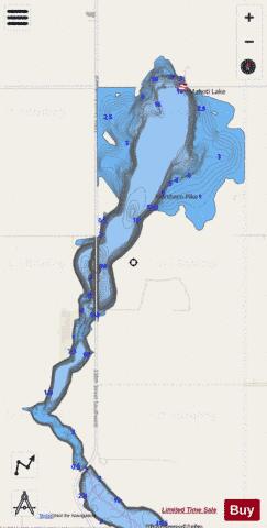 Makoti Lake depth contour Map - i-Boating App - Streets