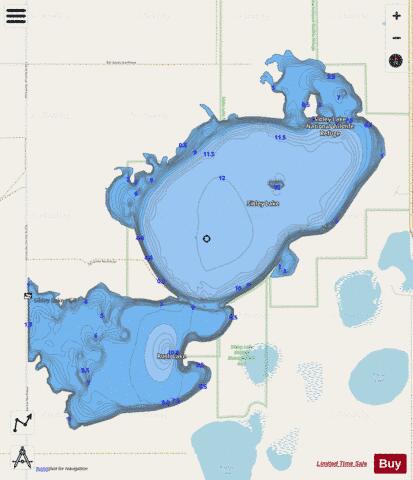 Sibley Lake (Griggs) depth contour Map - i-Boating App - Streets