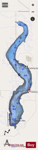 Carbury Dam depth contour Map - i-Boating App - Streets
