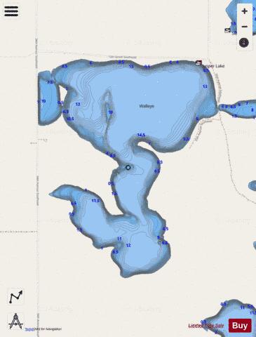 Jasper Lake depth contour Map - i-Boating App - Streets