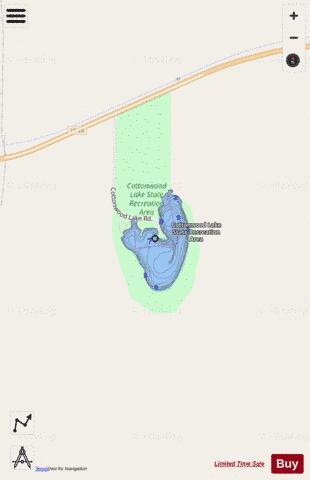 Cottonwood Lake depth contour Map - i-Boating App - Streets