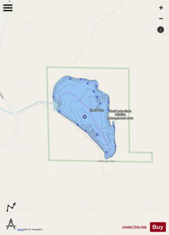 Shell Lake depth contour Map - i-Boating App - Streets