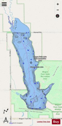Wagon Train Lake depth contour Map - i-Boating App - Streets