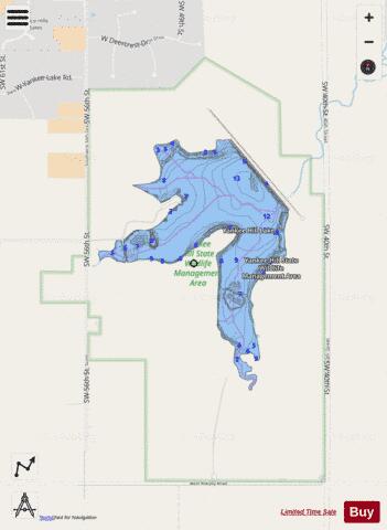 Yankee Hill Lake depth contour Map - i-Boating App - Streets