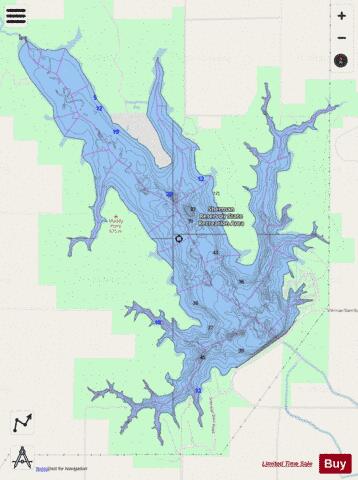 Sherman Reservoir depth contour Map - i-Boating App - Streets