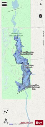 Maskenthine Reservoir depth contour Map - i-Boating App - Streets