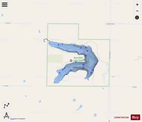 Burchard Lake depth contour Map - i-Boating App - Streets