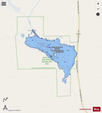 Smith Lake depth contour Map - i-Boating App - Streets