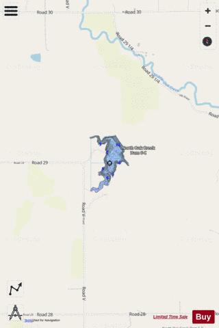 North Oak Creek Reservoir 6-C depth contour Map - i-Boating App - Streets