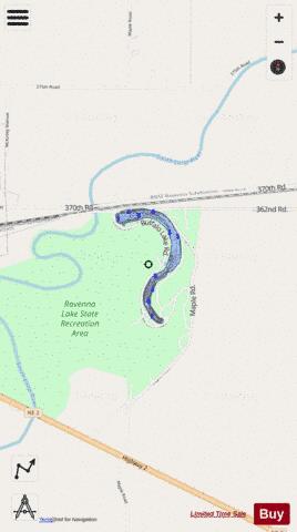 Ravenna Lake depth contour Map - i-Boating App - Streets