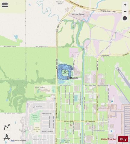 Bowling Lake depth contour Map - i-Boating App - Streets