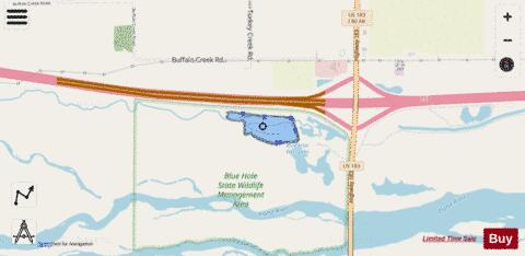 Blue Hole West Lake depth contour Map - i-Boating App - Streets