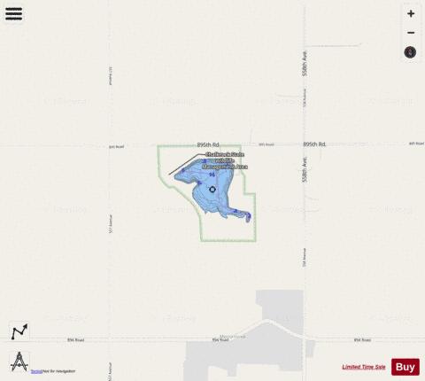 Chalkrock Lake depth contour Map - i-Boating App - Streets