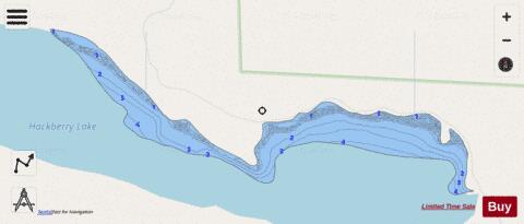Hackberry Lake depth contour Map - i-Boating App - Streets