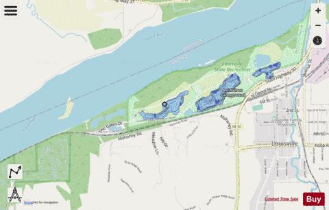 Louisville 3 depth contour Map - i-Boating App - Streets