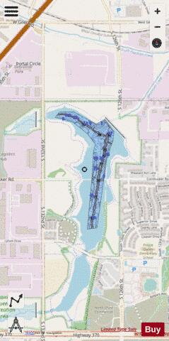 Prairie Queen Recreation Area depth contour Map - i-Boating App - Streets