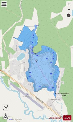 Akers Pond depth contour Map - i-Boating App - Streets