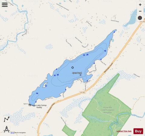 Ayers Pond depth contour Map - i-Boating App - Streets