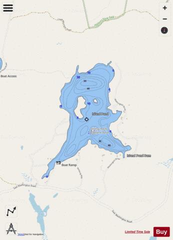 Barney Pond depth contour Map - i-Boating App - Streets