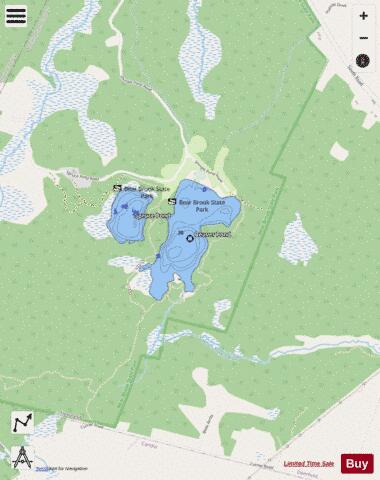 Beaver Pond depth contour Map - i-Boating App - Streets