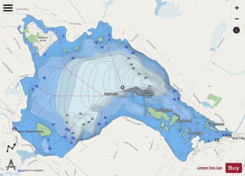 Bow Lake depth contour Map - i-Boating App - Streets