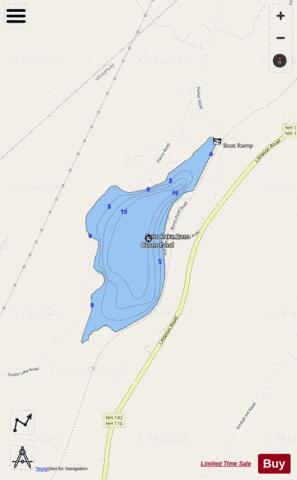 Burns Pond depth contour Map - i-Boating App - Streets