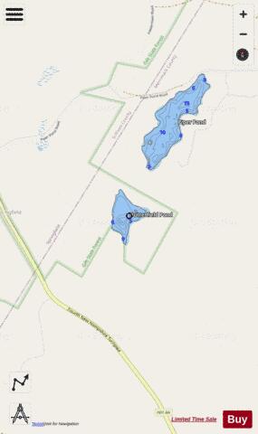 Butterfield Pond depth contour Map - i-Boating App - Streets