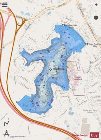 Canobie Lake depth contour Map - i-Boating App - Streets