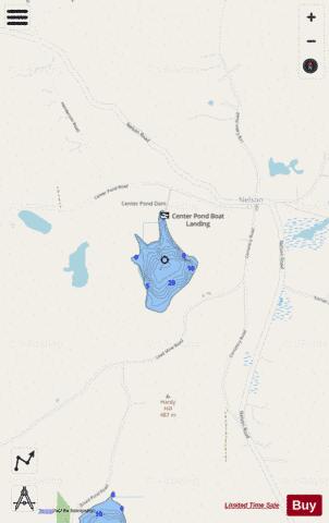 Center Pond depth contour Map - i-Boating App - Streets