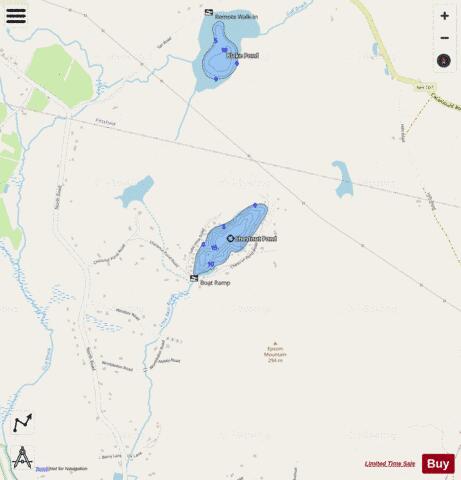 Chestnut Pond depth contour Map - i-Boating App - Streets