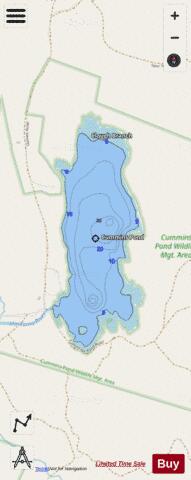 Cummins Pond depth contour Map - i-Boating App - Streets