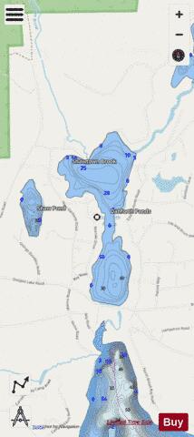 Danforth Ponds depth contour Map - i-Boating App - Streets