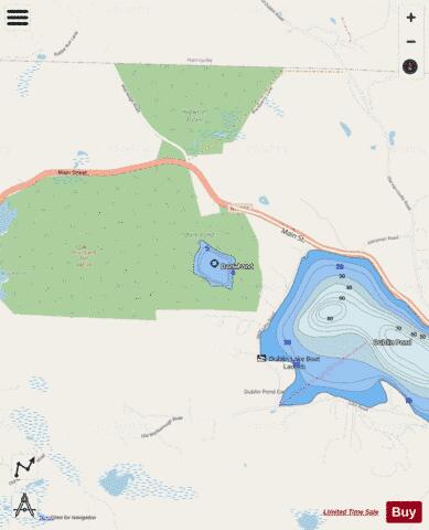 Dark Pond depth contour Map - i-Boating App - Streets
