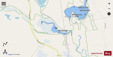 Dinsmore Pond depth contour Map - i-Boating App - Streets