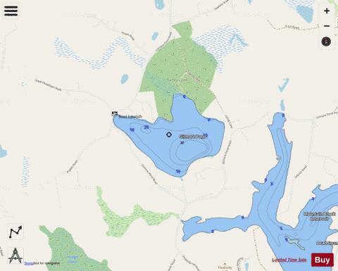 Gilmore Pond depth contour Map - i-Boating App - Streets