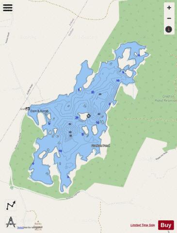 Grafton Pond depth contour Map - i-Boating App - Streets