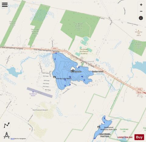 Harvey Lake depth contour Map - i-Boating App - Streets