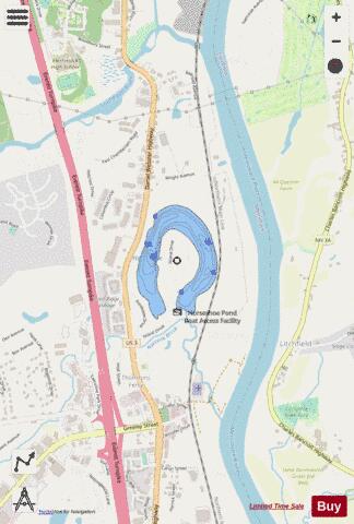 Horseshoe Pond depth contour Map - i-Boating App - Streets