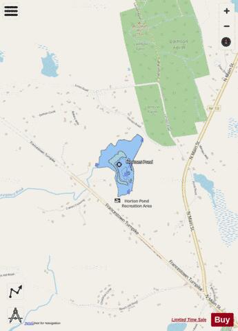 Hortons Pond depth contour Map - i-Boating App - Streets