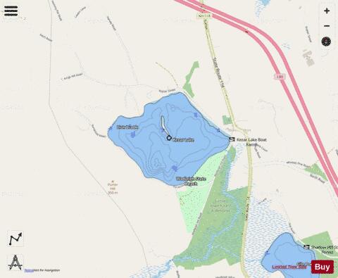 Kezar Lake depth contour Map - i-Boating App - Streets