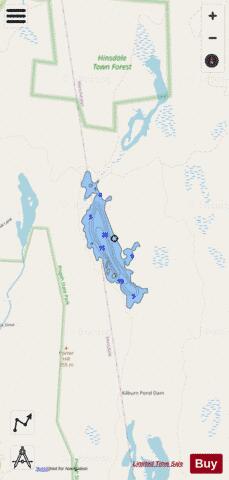 Kilburn Pond depth contour Map - i-Boating App - Streets