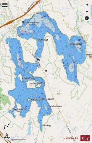 Massabesic Lake depth contour Map - i-Boating App - Streets
